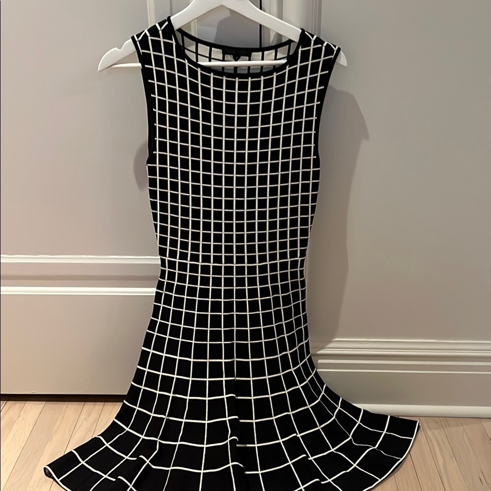 Black and White Grid Pattern Dress